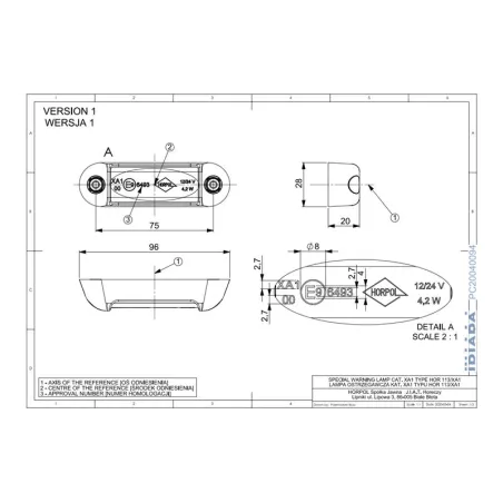 Warning Light (LED) Orange 12 / 24V Universal