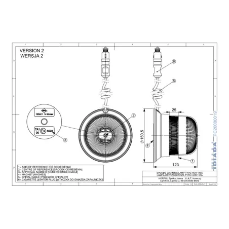 Warnleuchte Mit Magnetische Befestigung (LED) Orange 12 / 24V Universal
