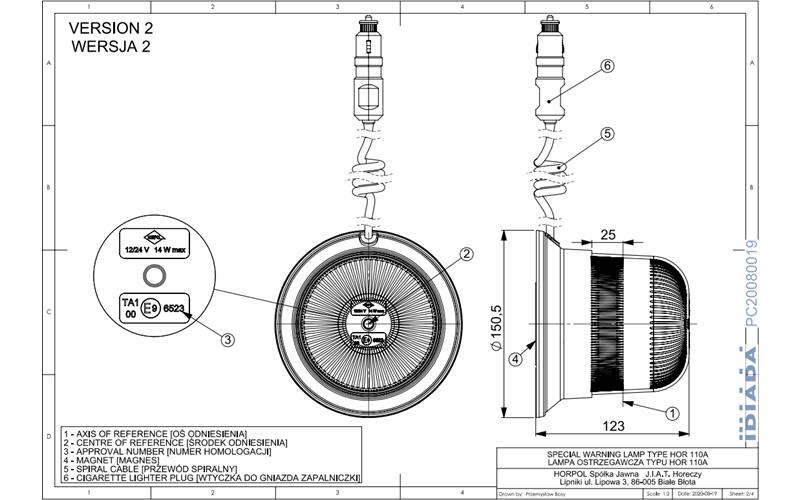 Warnleuchte Mit Magnetische Befestigung (LED) Orange 12 / 24V Universal