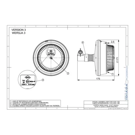 Luz de Advertencia Montada En Mandril (LED) Amarilla 12 / 24V Universal