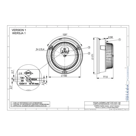 Beacon Light Screw-on Version (LED) Orange 12 / 24V Universal