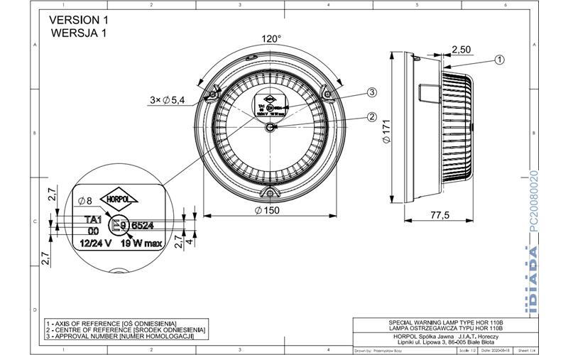 Beacon Light Screw-on Version (LED) Orange 12 / 24V Universal