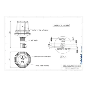 Gyrophare, Avec Tige (LED) Orange 12 / 24V Universel