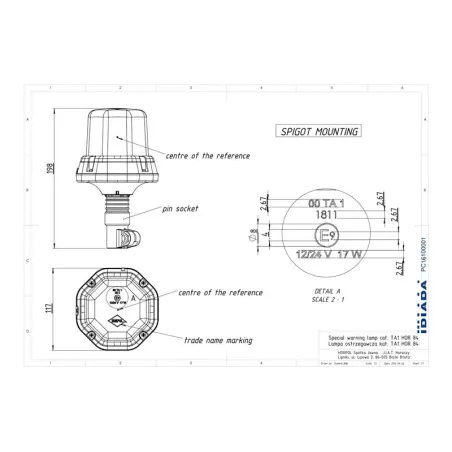 Warning Lamp With Spigot (LED) Orange 12 / 24V Universal