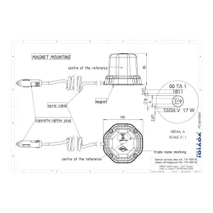 Warning Lamp Mounted With Magnet (LED) Orange 12 / 24V Universal