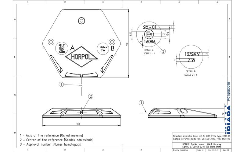 Warning Light For Tail Lifts (LED) Orange 12 / 24V Universal