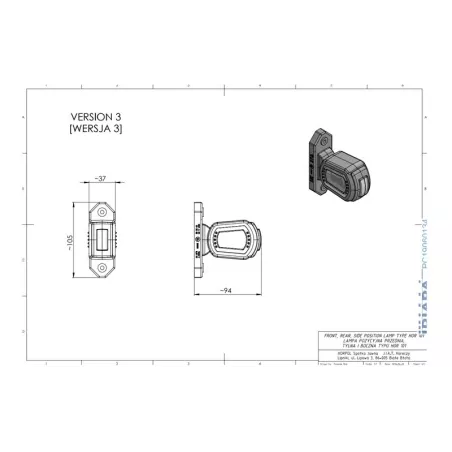 Luz de Gálibo con Sensor de Marcha Atrás (LED) Blanco - Naranja - Rojo 12 / 24V Dch