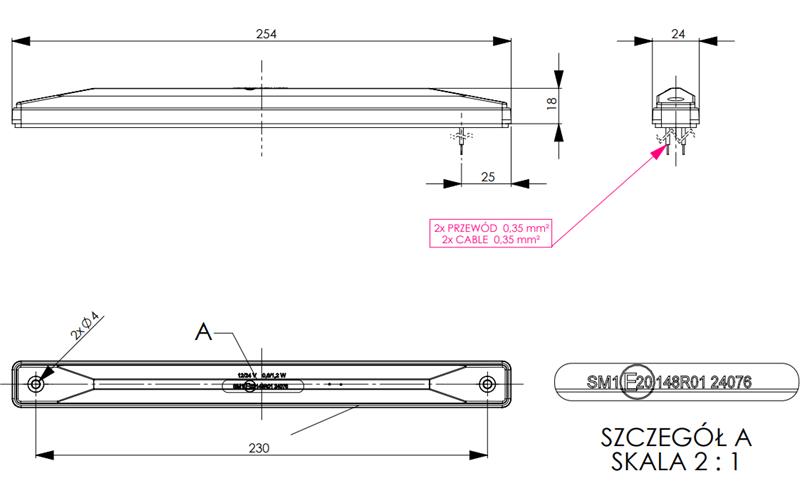 Luz de Gálibo (LED) Amarilla 12 / 24V Universal