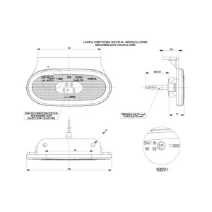 Side Marker Light With A holder (LED) Orange 12 / 24V Universal