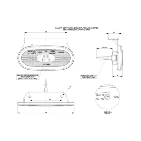 Side Marker Light With A holder (LED) Orange 12 / 24V Universal
