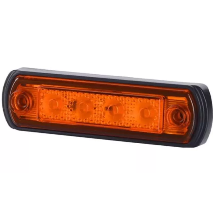 Lampa Obrysowa Na Podstawie Gumowej Na Rurę (LED) Pomarańczowa 12 / 24V Uniwersalna