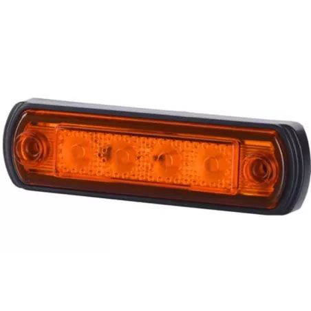 Luz de Gálibo Base de Goma Montada En Tubo (LED) Amarilla 12 / 24V Universal
