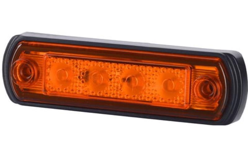 Luz de Gálibo Base de Goma Montada En Tubo (LED) Amarilla 12 / 24V Universal