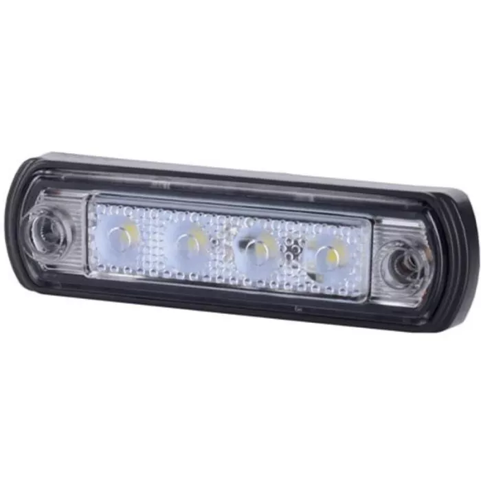 Feu de Gabarit Avec Embase Caoutchouc, Sur Le Tuyau D’echappement (LED) Blanc 12 / 24V Universel