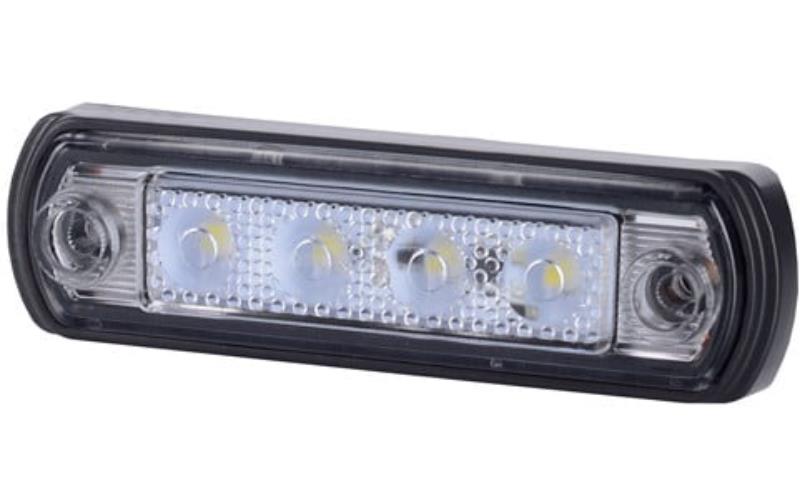 Luz de Gálibo Base de Goma Montada En Tubo (LED) Blanca 12 / 24V Universal