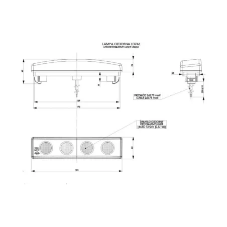 Dekolampe (LED) Orange 12 / 24V Universal