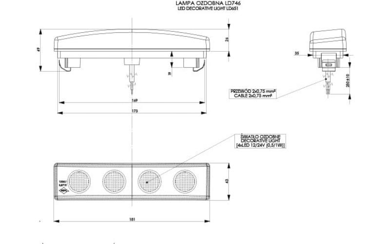 Front Decorative Light (LED) Orange 12 / 24V Universal