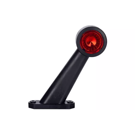 Outline Marker Light, Oval With Long Oblique Arm (LED) White - Red 12 / 24V Right