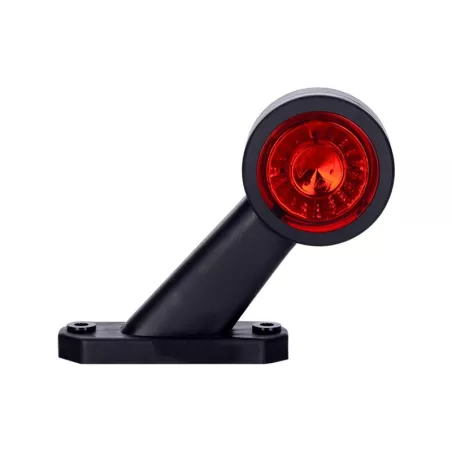 Outline Marker Light, Oval With Short Oblique Arm (LED) White - Red 12 / 24V Left