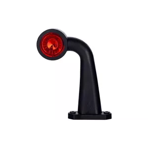Outline Marker Light, Oval With Long Bent Arm (LED) White - Red 12 / 24V Right