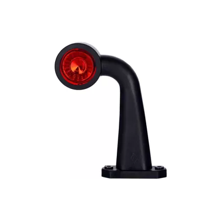 Outline Marker Light, Oval With Long Bent Arm (LED) White - Red 12 / 24V Right