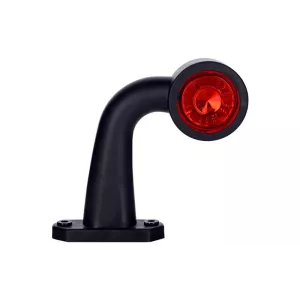 Outline Marker Light, Oval With Short Bent Arm (LED) White - Red 12 / 24V Left