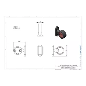Luz de Gálibo, En Brazo Largo, Recto (LED) Blanca - Roja 12 / 24V Universal
