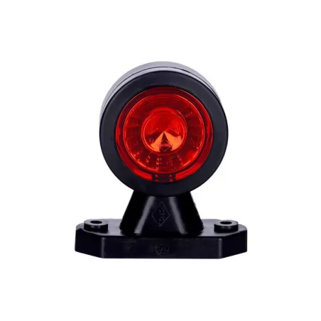 Outline Marker Light, Oval With Short Straight Arm (LED) White - Red 12 / 24V Universal