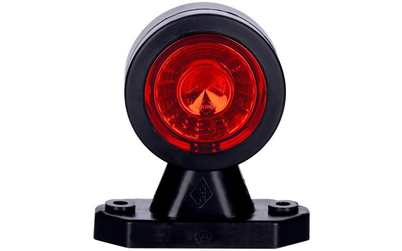 Outline Marker Light, Oval With Short Straight Arm (LED) White - Red 12 / 24V Universal