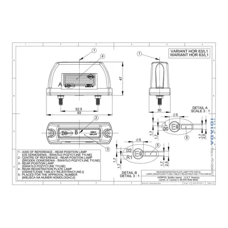 Luz de Gálibo (LED) Blanca - Roja 12 / 24V Universal