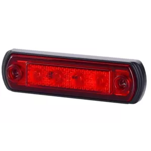 Luz de Gálibo con Base de Goma Recta (LED) Roja 12 / 24V Universal
