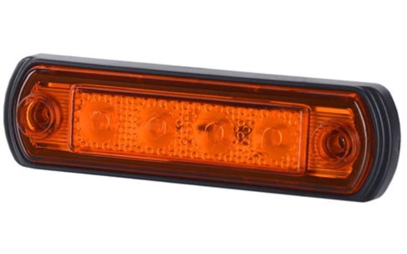 Luz de Gálibo con Base de Goma Recta (LED) Amarilla 12 / 24V Universal