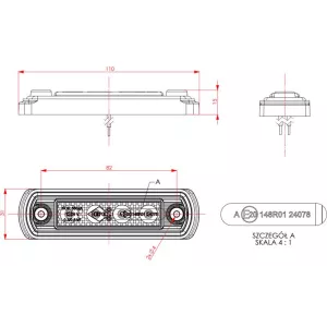 ГАБАРИТНЫЙ ФОНАРЬ (LED) БЕЛЫЙ 12 / 24V УНИВЕРСАЛЬНАЯ