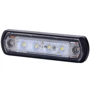 ФОНАРЬ ГАБАРИТНЫЙ БОКОВОЙ С РЕЗИНОВОЙ ПОДКЛАДКОЙ (LED) БЕЛЫЙ 12 / 24V УНИВЕРСАЛЬНАЯ
