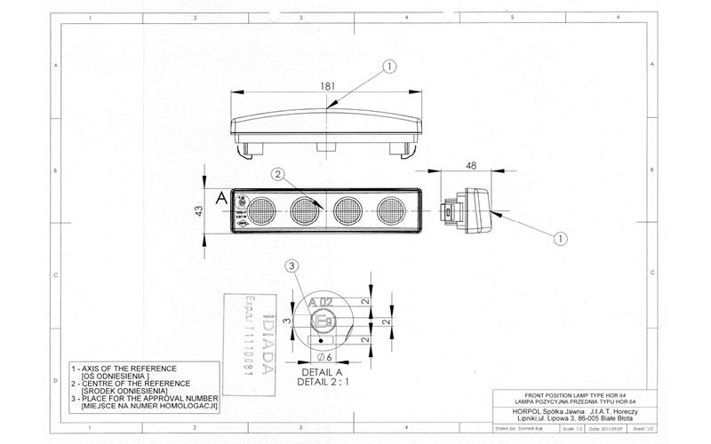 Lampa Obrysowa (LED) Biała 12 / 24V Uniwersalna