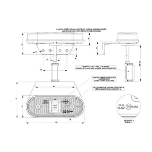 Feu de Gabarit Avec Catadioptre, Suspendu, Avec Connecteur (LED) Orange 12 / 24V Universel