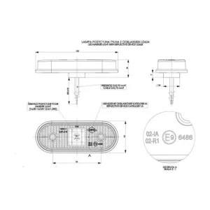 ФОНАРЬ ГАБАРИТНЫЙ ПЕРЕДНИЙ С ОТРАЖАТЕЛЕМ (LED) КРАСНЫЙ 12 / 24V УНИВЕРСАЛЬНАЯ
