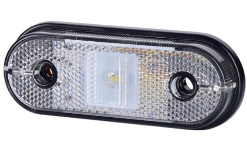 Seitenmarkierungsleuchte Mit Rückstrahler (LED) Weiß 12 / 24V Universal