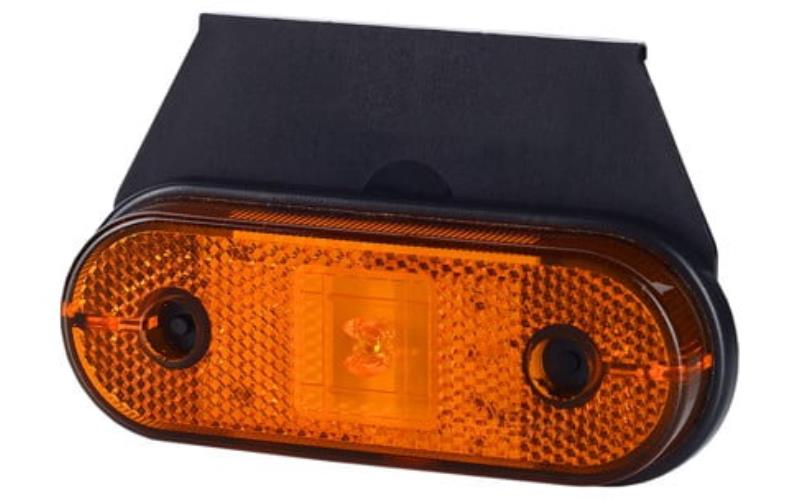 ФОНАРЬ ГАБАРИТНЫЙ ПЕРЕДНИЙ С ОТРАЖАТЕЛЕМ И КРОНШТЕЙНОМ (LED) ОРАНЖЕВЫЙ 12 / 24V УНИВЕРСАЛЬНАЯ