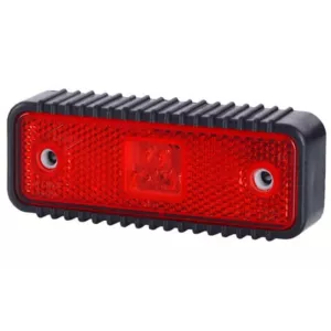 Front Marker Light, With Reflective Device And A thick Rubber Pad (LED) Red 12 / 24V Universal