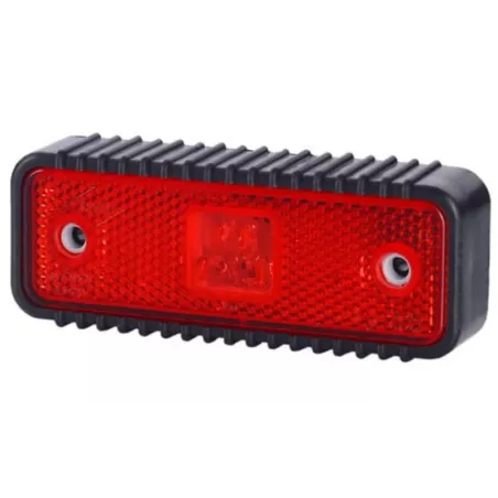 Luz de Posición con Reflejo con Almohadilla de Goma Ondulada (LED) Roja 12 / 24V Universal