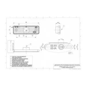 Luz de Posición con Reflejo con Almohadilla de Goma Ondulada (LED) Roja 12 / 24V Universal