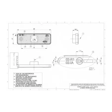 Luz de Posición con Reflejo con Almohadilla de Goma Ondulada (LED) Roja 12 / 24V Universal