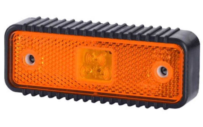 Luz de Posición con Reflejo con Almohadilla de Goma Ondulada (LED) Amarilla 12 / 24V Universal