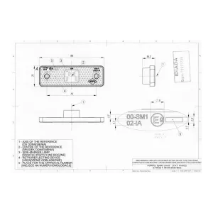 ФОНАРЬ ГАБАРИТНЫЙ ПЕРЕДНИЙ С ОТРАЖАТЕЛЕМ И ШИРОКОЙ, РИФЛОВАНОЙ ПОДКЛАДКОЙ (LED) ОРАНЖЕВЫЙ 12 / 24V УНИВЕРСАЛЬНАЯ