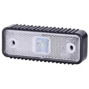 Front Marker Light, With Reflective Device And A thick Rubber Pad (LED) White 12 / 24V Universal