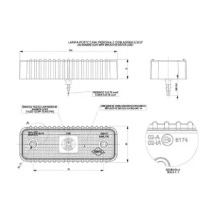 Front Marker Light, With Reflective Device And A thick Rubber Pad (LED) White 12 / 24V Universal