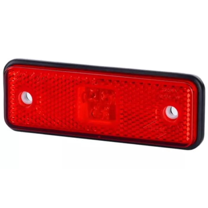 Feu de Position Avec Catadioptre, Avec Embase Caoutchouc (LED) Rouge 12 / 24V Universel