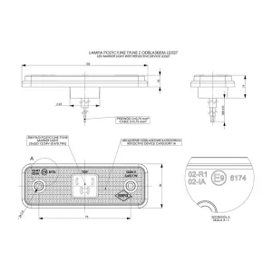 Luz de Posición con Reflejo con Almohadilla de Goma (LED) Roja 12 / 24V Universal