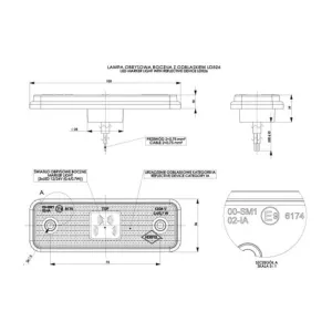 Feu de Position Avec Catadioptre, Avec Embase Caoutchouc (LED) Orange 12 / 24V Universel